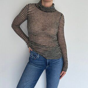 Free People Wool Waffle Knit Turtleneck Top Size S